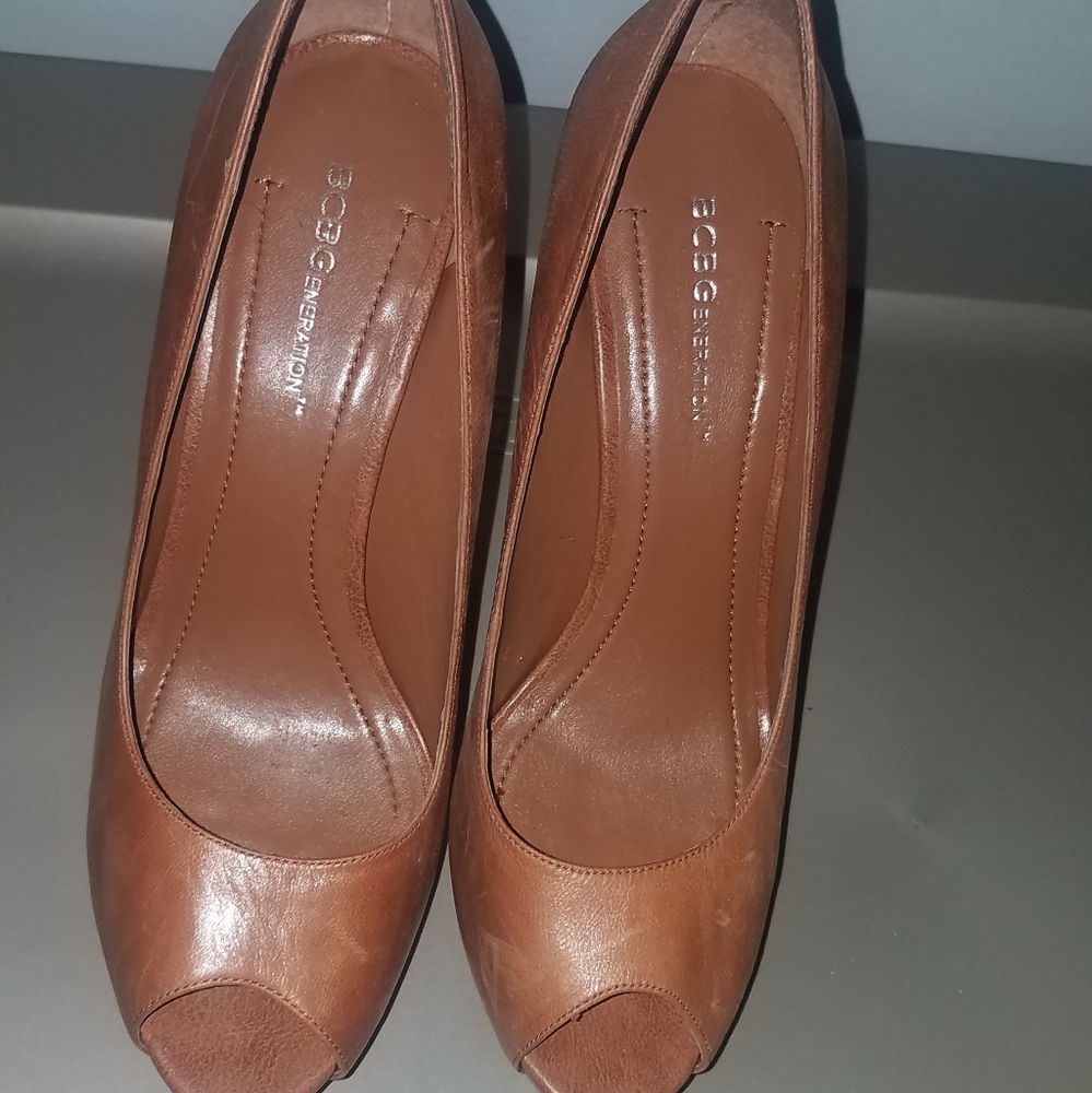 BCBG Brown Leather Heel